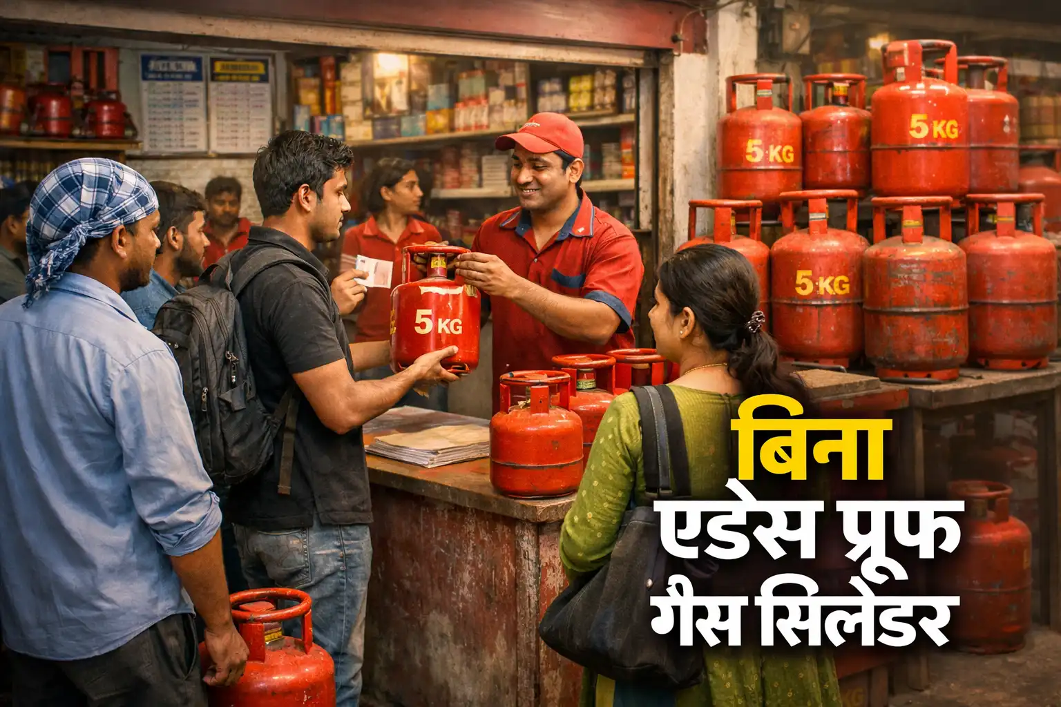 बिना एड्रेस प्रूफ गैस सिलेंडर